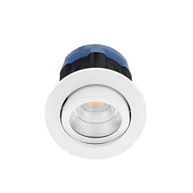 INDIGO Downlight encastrable orientable DO44605 Downlight encastrable blanc orientable 5W IP65 avec réflecteur central et finition noire mate