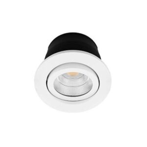 Downlight encastré rond blanc mat orientable dimmable IP65