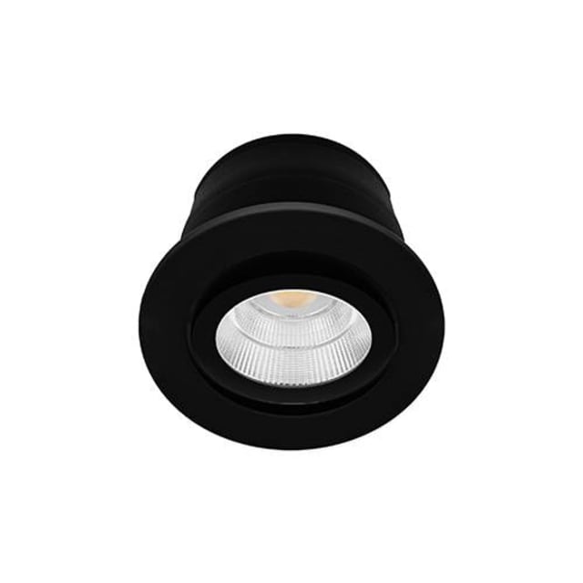 INDIGO Spot encastrable orientable LED dimmable noir mat DO43105 Spot encastrable rond noir mat orientable avec LED dimmable et réflecteur central blanc