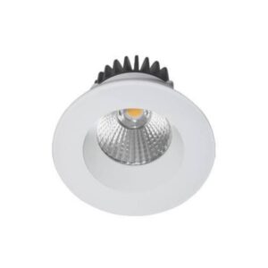 Spot encastrable LED fixe rond blanc IP65 avec réflecteur aluminium