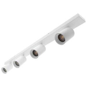 Spot plafond blanc mat à quatre cylindres orientables avec douilles GU10