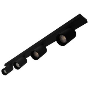 Spot plafond noir mat à 4 modules GU10 orientables en saillie