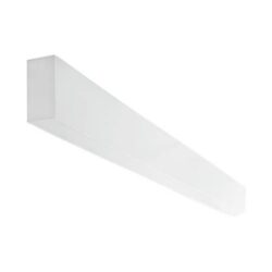 Plafonnier linéaire LED dimmable blanc mat, configuration visible