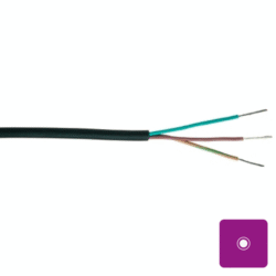 Câble souple caoutchouc noir 2x0,75 mm² 500V, configuration visible