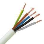 INSTALLATIEKABEL - H05VV-F VTMB câble de raccordement PVC souple gaine lisse 500V blanc 5G1