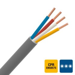 INSTALLATIEKABEL - SVV câble signalisation PVC intérieur 150V Cca s3d2a3 gris 2X0