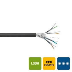 INSTALLATIEKABEL - TPGF téléphonie LS0H blindé par paire intérieur 150V Cca s1d2a1 noir 6X2X0