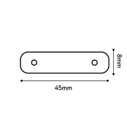 Coupleur droit pour profilé SL Flat 45 mm par 8 mm avec deux trous de fixation