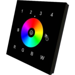 INTEGRATECH - Panneau mural RGB/RGBW 12-24VDC RF noir - RGB+W-WALL-B