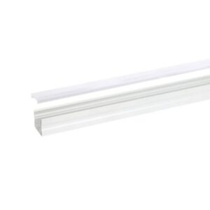 Profilé aluminium blanc 2 m avec diffuseur opale pour ruban LED