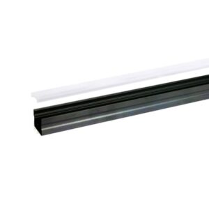 Profilé LED aluminium noir avec diffuseur opale pour ruban LED