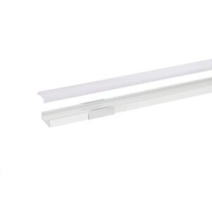 Profilé LED aluminium blanc avec diffuseur opale pour ruban LED