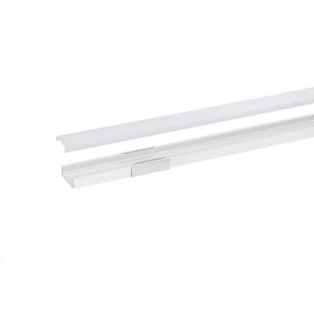Profilé LED blanc INTEGRATECH Profilé LED aluminium blanc avec diffuseur opale pour ruban LED