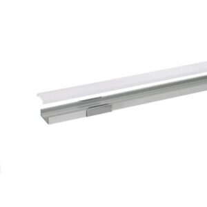 Profilé LED aluminium anodisé 2 m avec diffuseur translucide et capot de finition