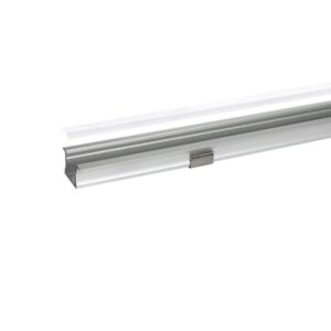 Profilé LED encastrable en aluminium anodisé avec diffuseur translucide et finition argentée