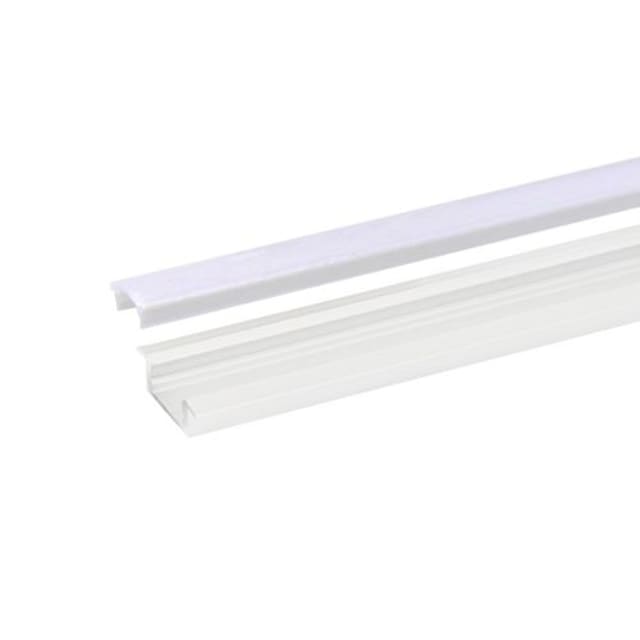 INTEGRATECH Profilé LED encastrable RSL7W-M2 Profilé LED encastrable aluminium blanc RAL9016 avec diffuseur opalin et ailettes de fixation