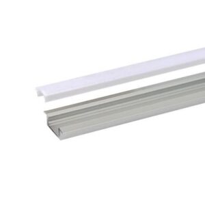 Profilé LED encastrable aluminium anodisé avec diffuseur opale pour ruban LED