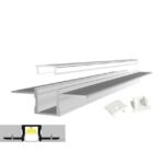 INTEGRATECH - Profile led encastré pour plâtrageSLP15 en aluminium anodisé AL6063. Kit complet - SLP15A-M3