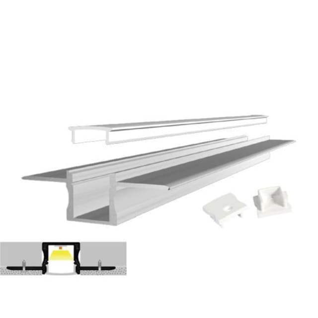 INTEGRATECH - Profile led encastré pour plâtrageSLP15 en aluminium anodisé AL6063. Kit complet - SLP15A-M3 INTEGRATECH - Profile led encastré pour plâtrageSLP15 en aluminium anodisé AL6063. Kit complet - SLP15A-M3