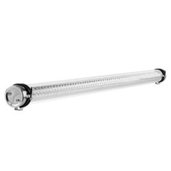 Réglette LED tubulaire IP69K 1,5 m 60W 4000K avec tube transparent et embouts noirs
