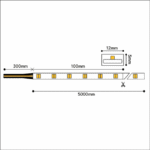 Ruban LED 24V CCT IP67 longueur 5000 mm largeur 12 mm coupe tous les 100 mm