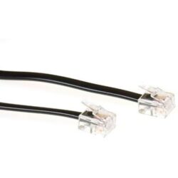 INTRONICS - ACT Black 5 meter flat telephone cable with RJ11 connectors - TD5505