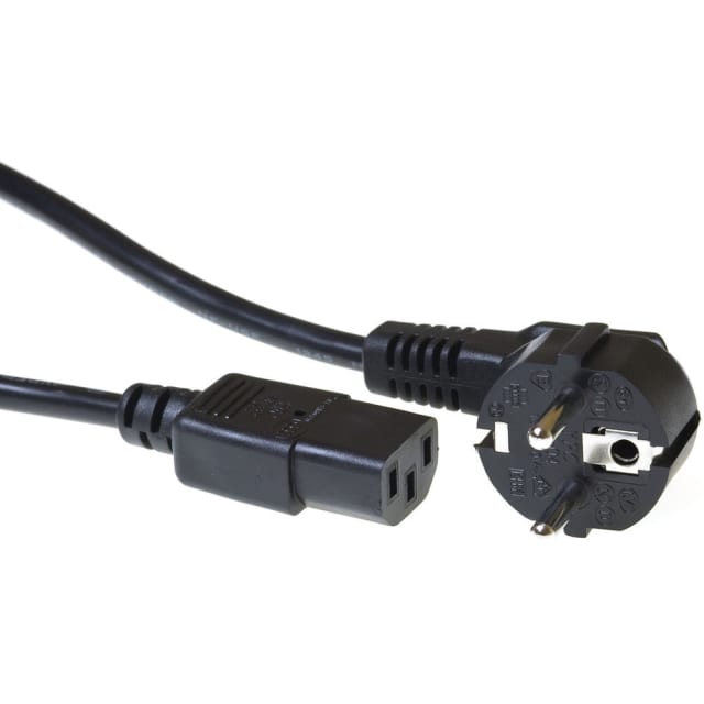 INTRONICS - ACT Powercord mains connector CEE7/7 male (angled) - C13 black 2.00 m - AK5015 INTRONICS - ACT Powercord mains connector CEE7/7 male (angled) - C13 black 2.00 m - AK5015