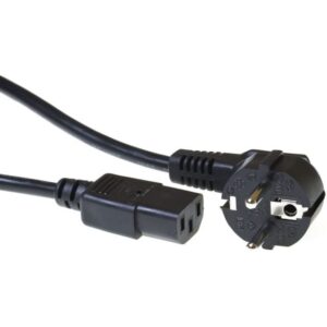 INTRONICS - ACT Powercord mains connector CEE7/7 male (angled) - C13 black 3.00 m - AK5124