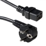 INTRONICS - ACT Powercord mains connector CEE7/7 male (angled) - C19 black 3.00 m - AK5186