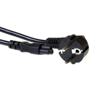INTRONICS - ACT Powercord mains connector CEE7/7 male (angled) - C5 black 3.00 m - AK5024