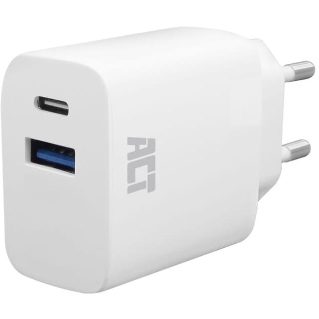 INTRONICS - ACT USB-C & USB-A charger 20W with Power Delivery PPS INTRONICS - ACT USB-C & USB-A charger 20W with Power Delivery PPS