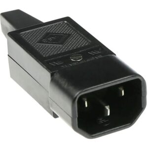 Connecteur d alimentation C14 mâle noir à trois broches pour raccordement secteur
