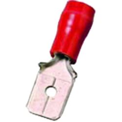 Détails visibles de Connecteur plat mâle isolé rouge 0,5-1 mm² pour Connecteurs électriques