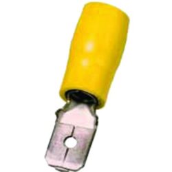 Connecteur plat mâle isolé 4-6 mm² jaune, configuration visible