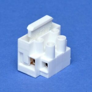 Raccord porte fusible 5x20 à 2 pôles en plastique blanc avec bornes de connexion