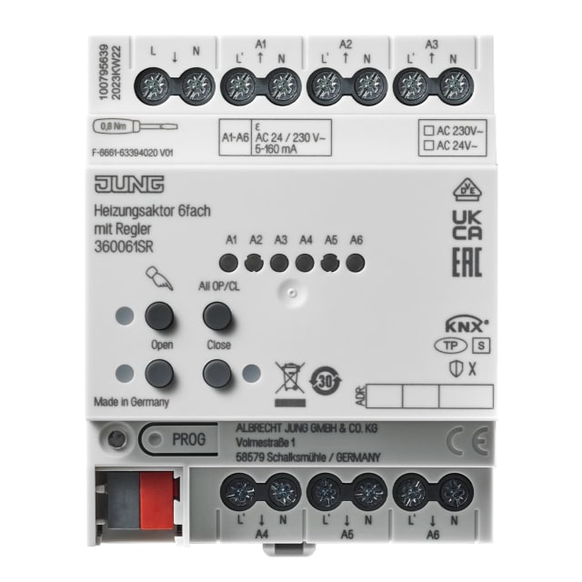 Jung - KNX VERWARMINGSACTOR 6 VOUDIG - 360061SR Jung - KNX VERWARMINGSACTOR 6 VOUDIG - 360061SR