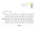 KERSTVERLICHTING - Blinklight LED rubber 3x1m 189L (22% FL) warm white 14W outdr 12 conn (wh wire) - BLK-R-LED-3X1-230V-W-WUW