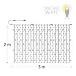 KERSTVERLICHTING - Blinklight LED rubber 3x2m 399L (21% FL) warm white 41W outdr 4 conn (wh wire) - BLK-R-LED-3X2-230V-W-WUW