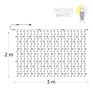 KERSTVERLICHTING - Blinklight LED rubber 3x2m 399L (21% FL) warm white 41W outdr 4 conn (wh wire) - BLK-R-LED-3X2-230V-W-WUW