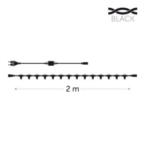 KERSTVERLICHTING - Cable 2m - 14 connectors black max 650W - EC-MAIN-2-14-B