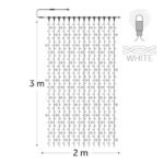 KERSTVERLICHTING - Curtainlight LED rubber 2x3m 490L (98FL) cold white 64W outdr 10 conn (wh wire) - CL-FL-R-LED-2X3-230V-W-W