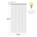 KERSTVERLICHTING - Curtainlight LED rubber 2x3m 490L warm white 64W outdr 10 conn (wh wire) - CL-LED-2X3-230V-W-UW