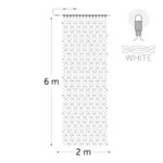 KERSTVERLICHTING - Curtainlight LED rubber 2x6m 980L (196 FL) cold white 64W outdr 8 conn (wh wire) - CL-FL-R-LED-2X6-230V-W-W