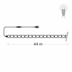 Guirlande lumineuse LED extérieure noir 44 m avec ampoules espacées et prise
