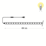 KERSTVERLICHTING - Duralight LED Professional 44m 1584L warm white 75W outdr incl power sup/end cap - DLP-LED-2W-44M-UW