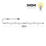 KERSTVERLICHTING - Flashlight LED rubber 10m 100L (20FL) cold white 9W outd 20 conn. (black wire) - FL-R-LED-10-230V-W