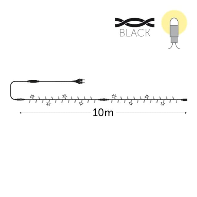 KERSTVERLICHTING - Flashlight LED rubber 10m 100L (20FL) cold white 9W outd 20 conn. (black wire) - FL-R-LED-10-230V-W KERSTVERLICHTING - Flashlight LED rubber 10m 100L (20FL) cold white 9W outd 20 conn. (black wire) - FL-R-LED-10-230V-W