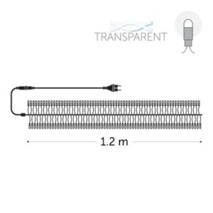 Guirlande lumineuse LED 1,2 m blanc froid extérieur câble transparent