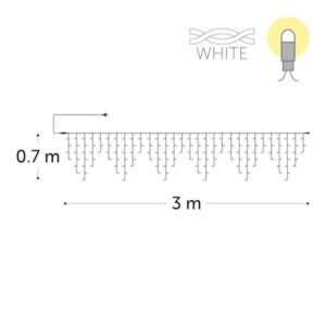 Guirlande stalactite LED blanc chaud 3 x 0,7 m pour extérieur