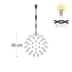 KERSTVERLICHTING - Lightball LED 30cm 110L warm white 7W outdoor 20 conn. (black wire) - LB-L-LED-230V-UW